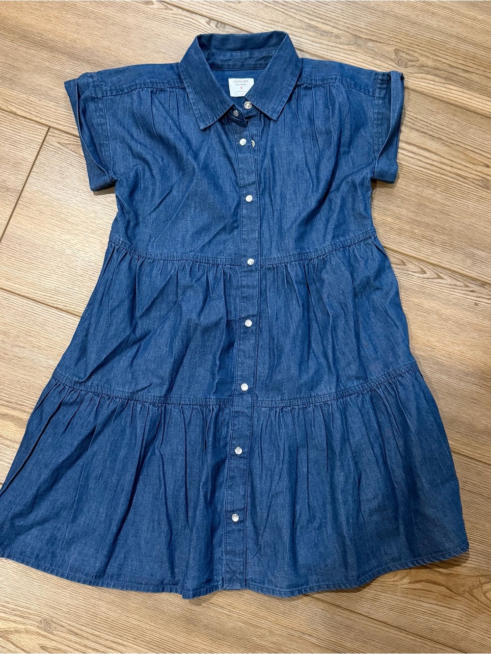 Crewcuts Indigo Chambray Tiered Button-Front Dress